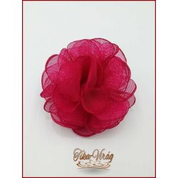 Pink színű bross és hajba való virág-dísz 