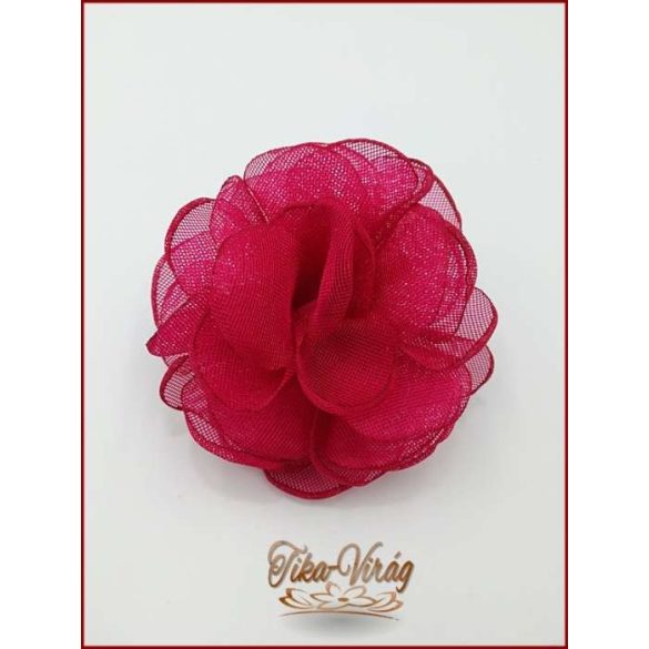 Pink színű bross és hajba való virág-dísz 