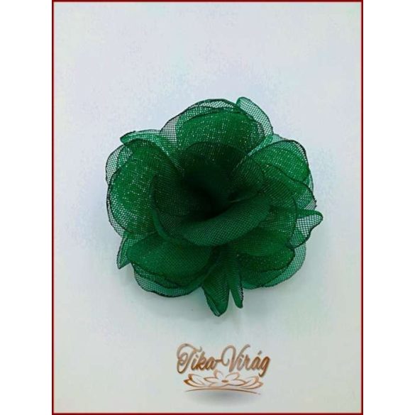 Zöld színű bross és hajba való virág-dísz 