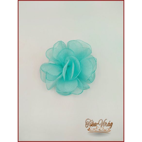 Türkiz-zöld  színű bross és hajba való virág-dísz 