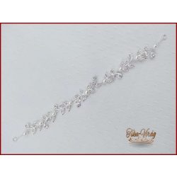   FEHÉR GYÖNGYÖKKEL DÍSZÍTETT HAJFONATDÍSZ 28 CM X 2 CM YJ-22607.