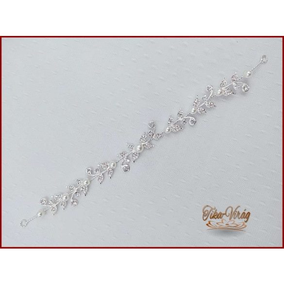 FEHÉR GYÖNGYÖKKEL DÍSZÍTETT HAJFONATDÍSZ 28 CM X 2 CM YJ-22607.