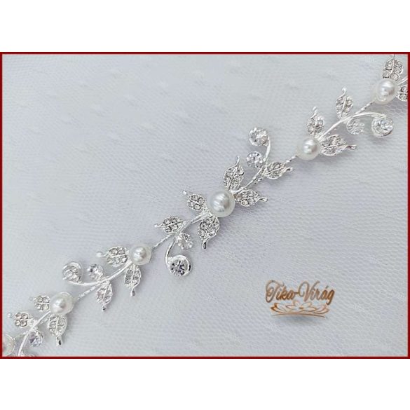 FEHÉR GYÖNGYÖKKEL DÍSZÍTETT HAJFONATDÍSZ 28 CM X 2 CM YJ-22607.