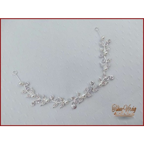 FEHÉR GYÖNGYÖKKEL DÍSZÍTETT HAJFONATDÍSZ 28 CM X 2 CM YJ-22607.