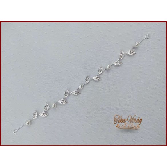 FEHÉR GYÖNGYÖKKEL DÍSZÍTETT HAJFONATDÍSZ 28 CM X 2 CM YJ-22608.