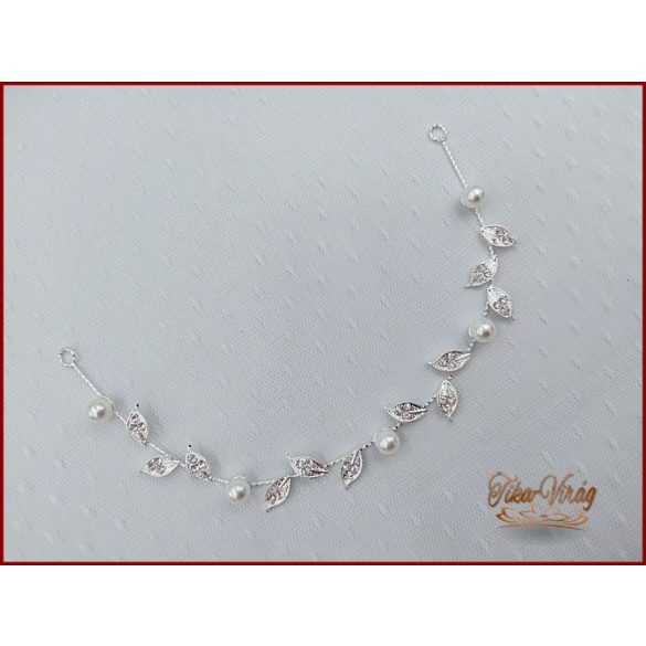 FEHÉR GYÖNGYÖKKEL DÍSZÍTETT HAJFONATDÍSZ 28 CM X 2 CM YJ-22608.