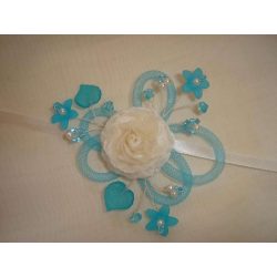 Ekrü-türkiz csuklódísz