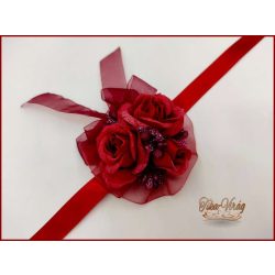 Csuklódísz bordó rózsa-bordó díszítésű