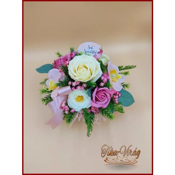 Szappanvirág box mályva-ekrü-rúder