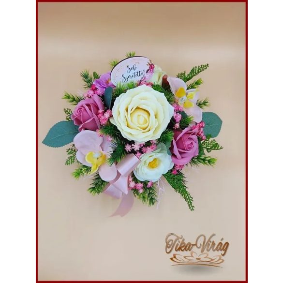 Szappanvirág box mályva-ekrü-rúder