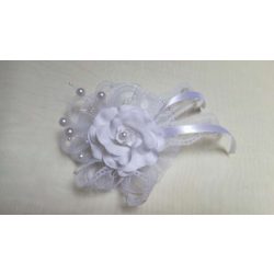 Csuklódísz fehér Rózsás csipkés gyöngyös pánttal