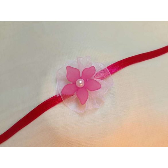 Csuklódísz vagy nyakdísz pink-fehér