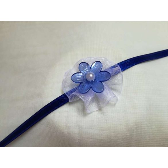 Csuklódísz vagy nyakdísz királykék-fehér