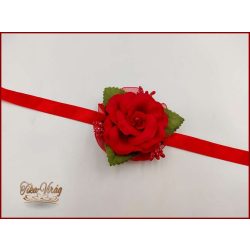 Piros rózsás csuklódísz