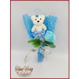 Türkiz szappan rózsa-világoskék macival