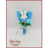 Türkiz szappan rózsa-világoskék macival