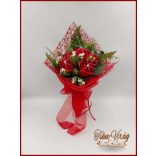 5 virágos szappan rózsa csokor strasszkővel díszítve