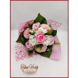 Rózsaszín vegyes szappanvirág csokor