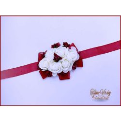 Csuklódísz bordó-fehér