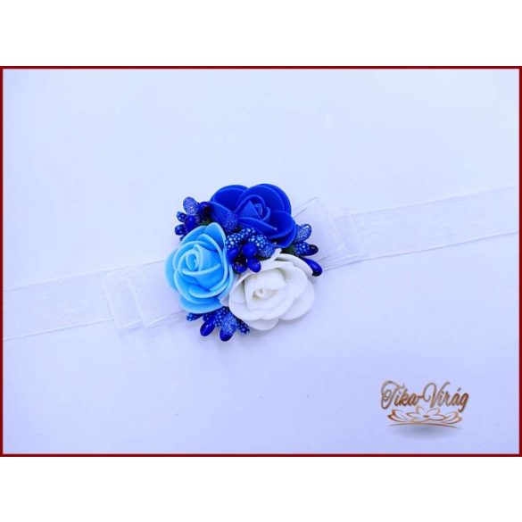 Csuklódísz királykék-világoskék-fehér