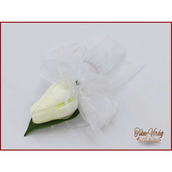 Fehér tulipános csuklódísz