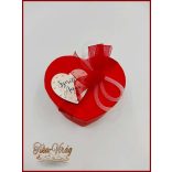 Szappan-rózsa box "S" Piros szív dobozban