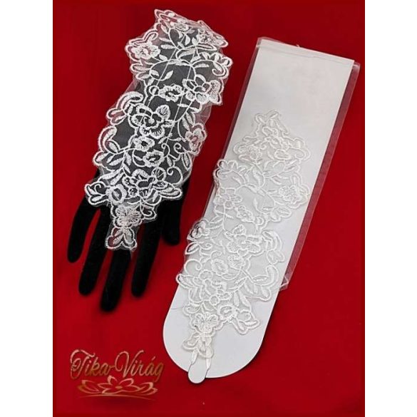 Menyasszonyi csipke kesztyű, hosszú ujjas változat 