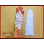 Menyasszonyi csipke kesztyű, hosszú ujjas változat 