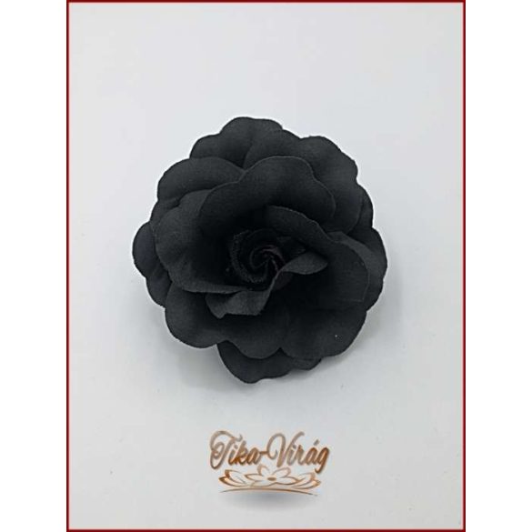 Fekete színű bross és hajba való virág-dísz
