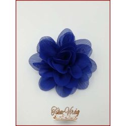Király-kék színű bross és hajba való virág-dísz