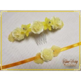 Sárga- Egyedi Készítésű Fejdíszek és Kontytűk