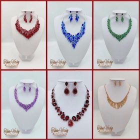 Színes strasszos Nyakék Szett