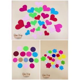 Filc, dekorgumi és csillámos dekorgumi figurák