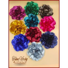 Nagy szatén bross virág - ruhára és hajba